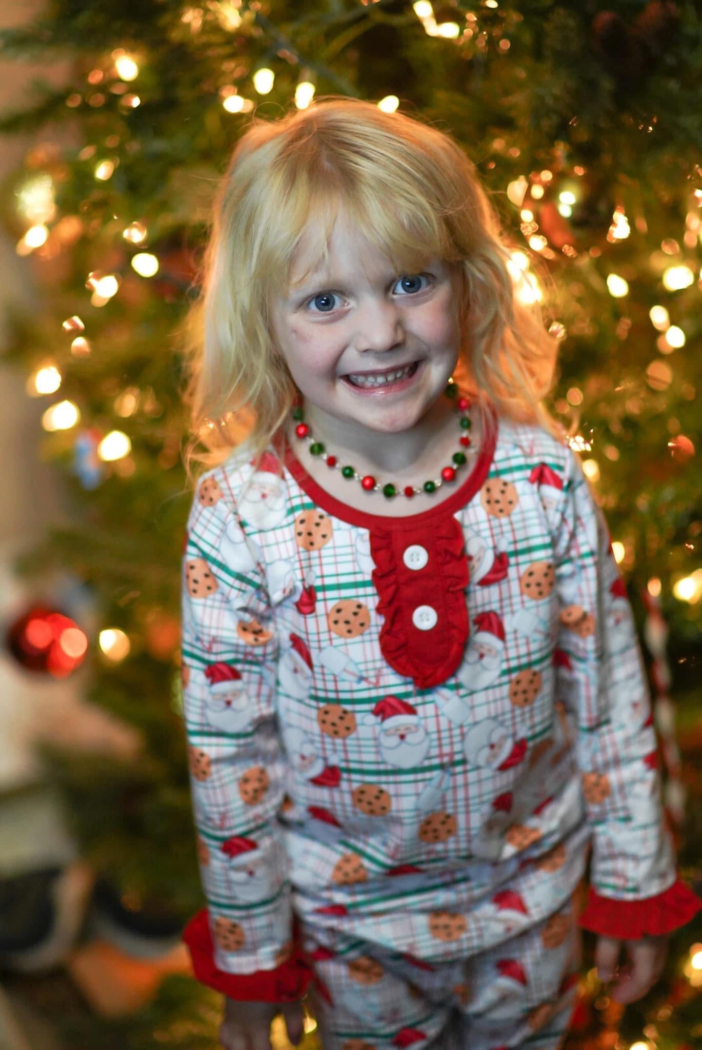 Cookies with Santa Girl Ruffle Pajama Set