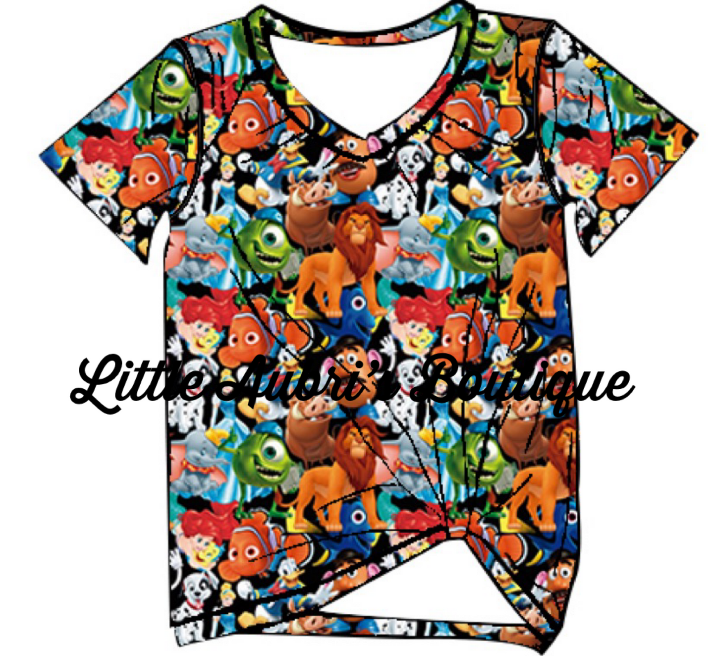 Character Mashup Adult Twisted Knotted Top