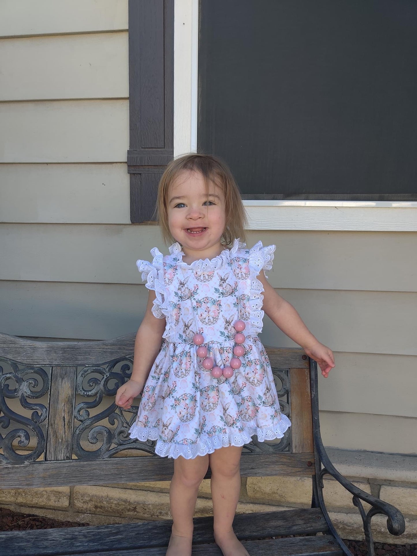 Vintage Bunnies Lace Romper