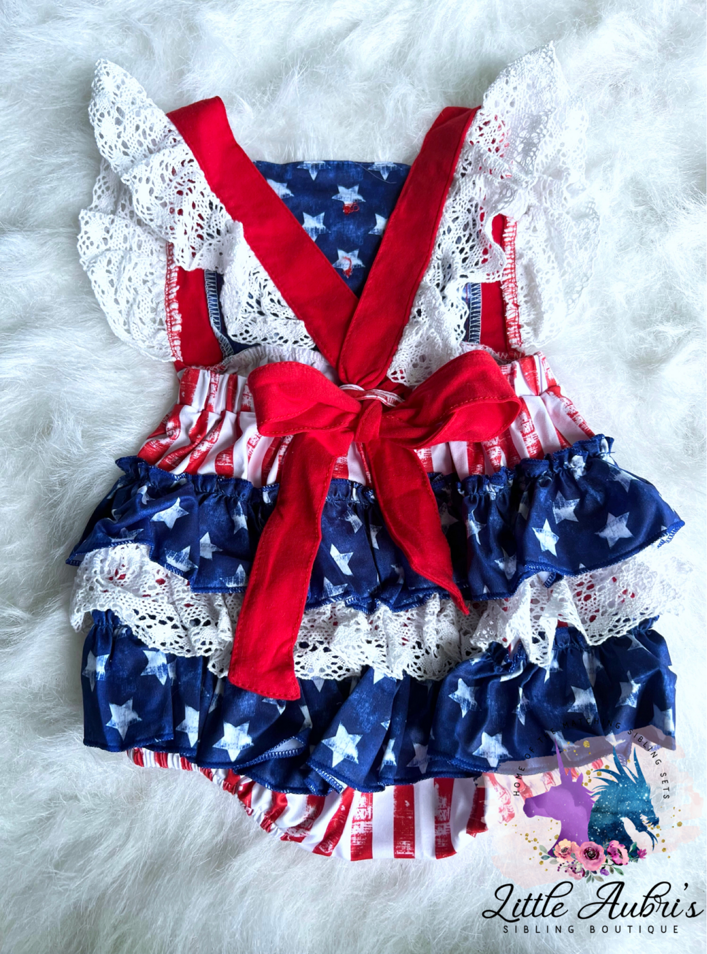 American Dream Lace Ruffle Romper