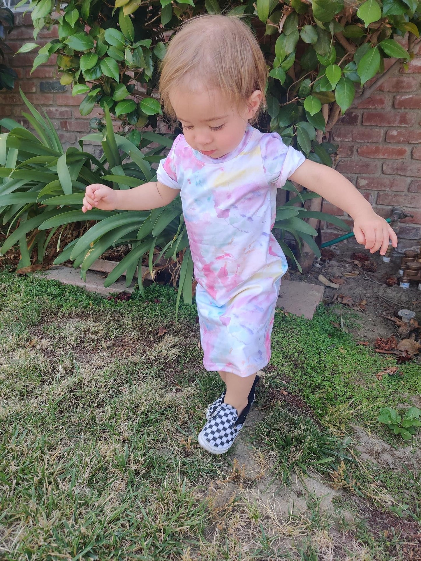 Pastel Tie Dye Kid T Shirt Dress