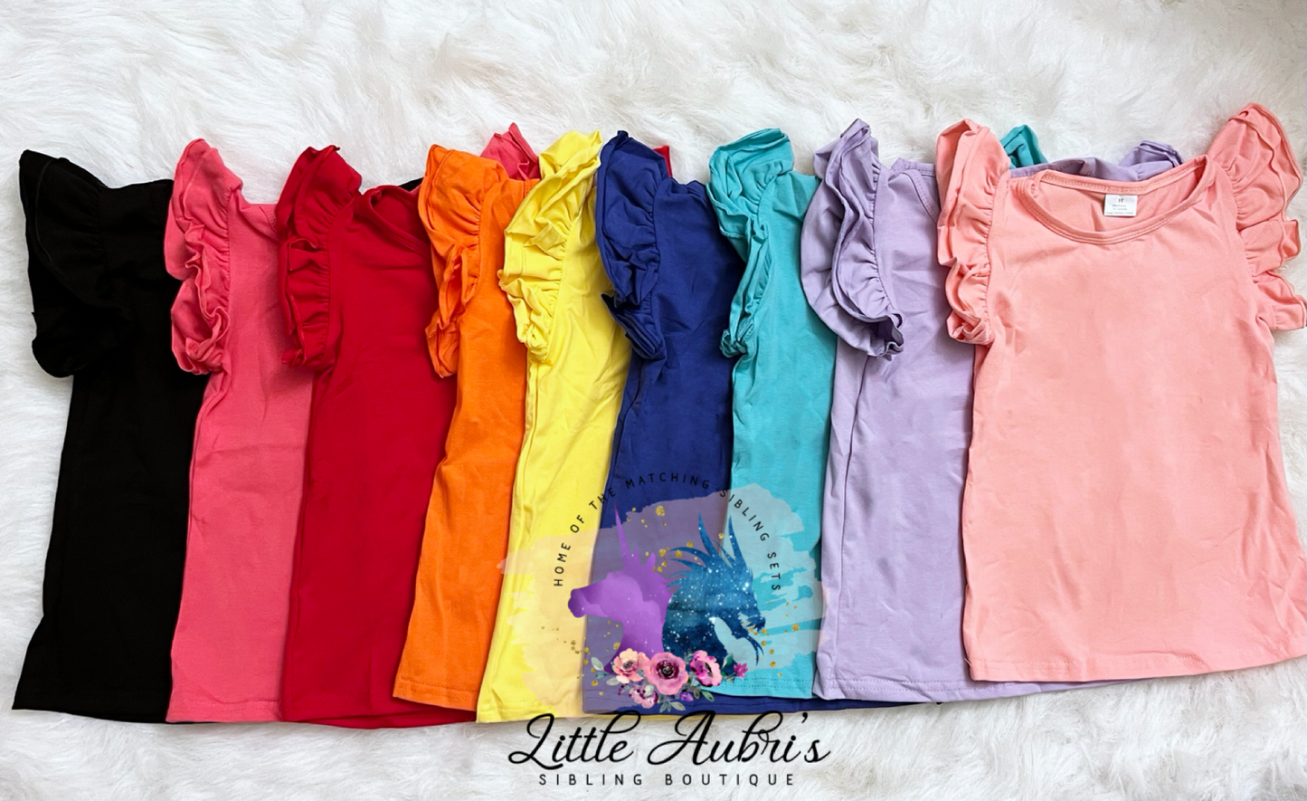 Solid Flutter Sleeve Top NB - 3T (9 color options)