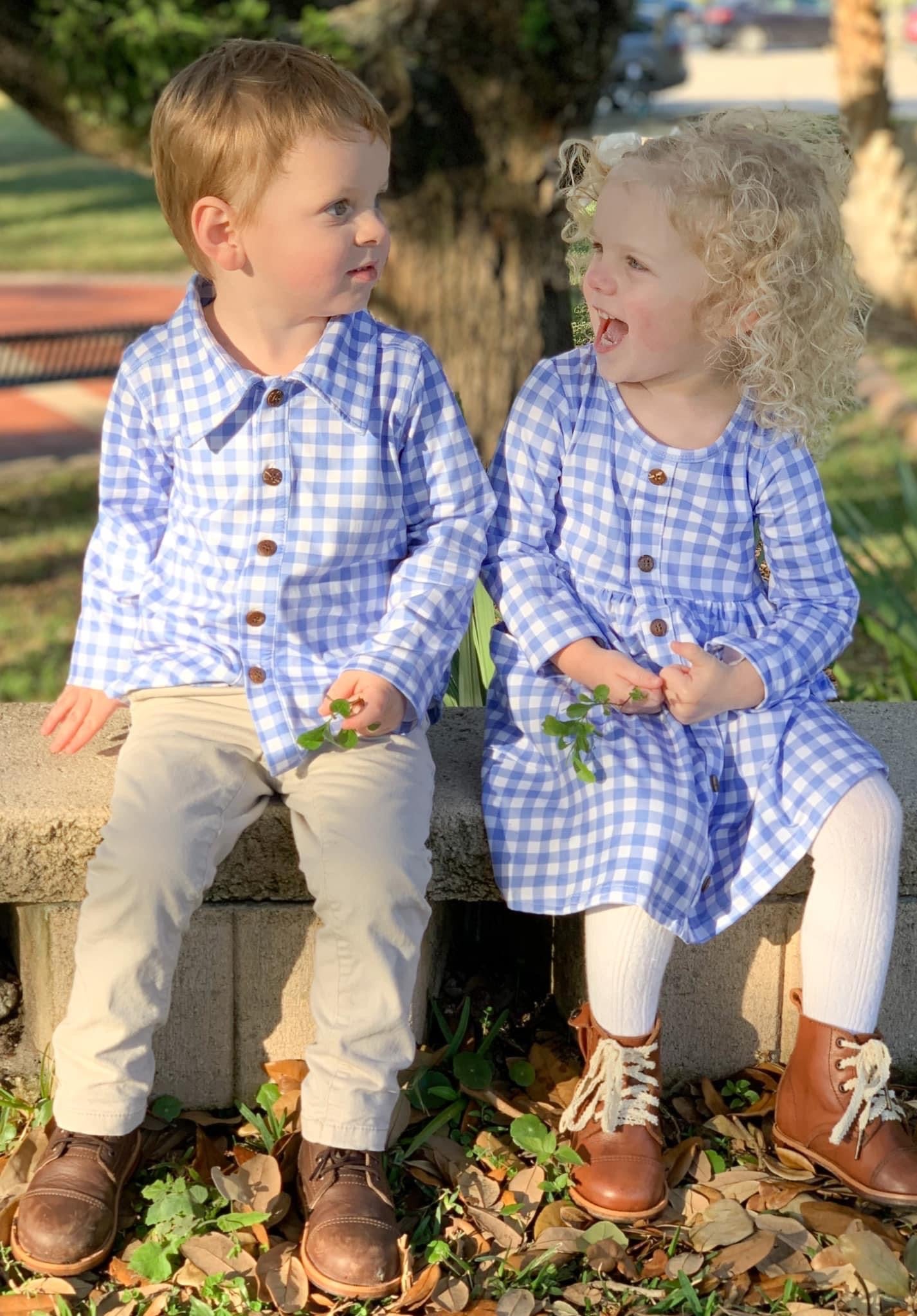 Cornflower Blue Winter Buffalo Button Down Shirt