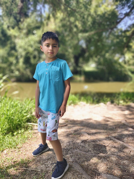 Beach Bum Henley & Short Set