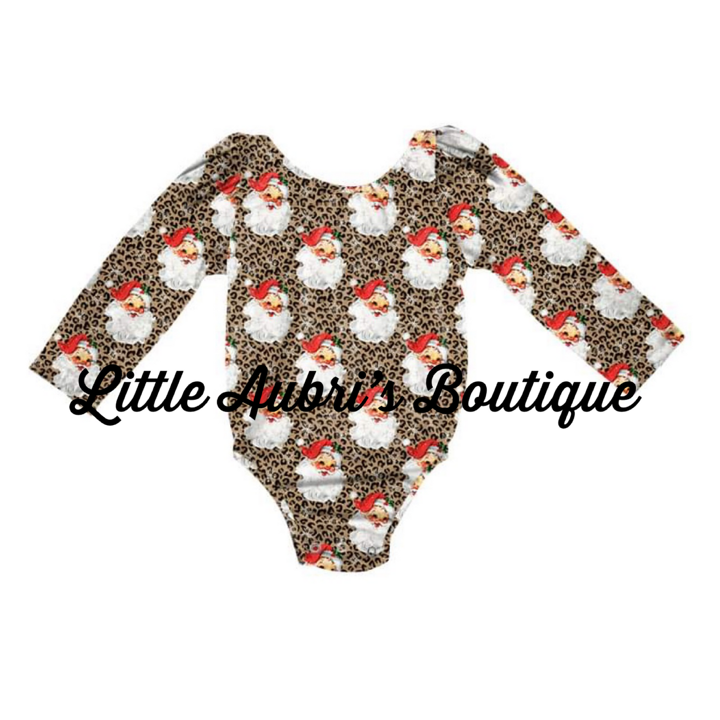 PREORDER Leopard Santa Long Sleeve Leotard CLOSES 7/31