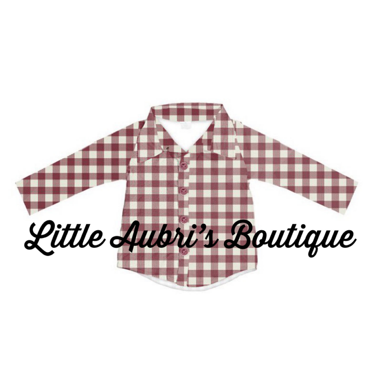 Burgundy Long Sleeve Button Down Shirt