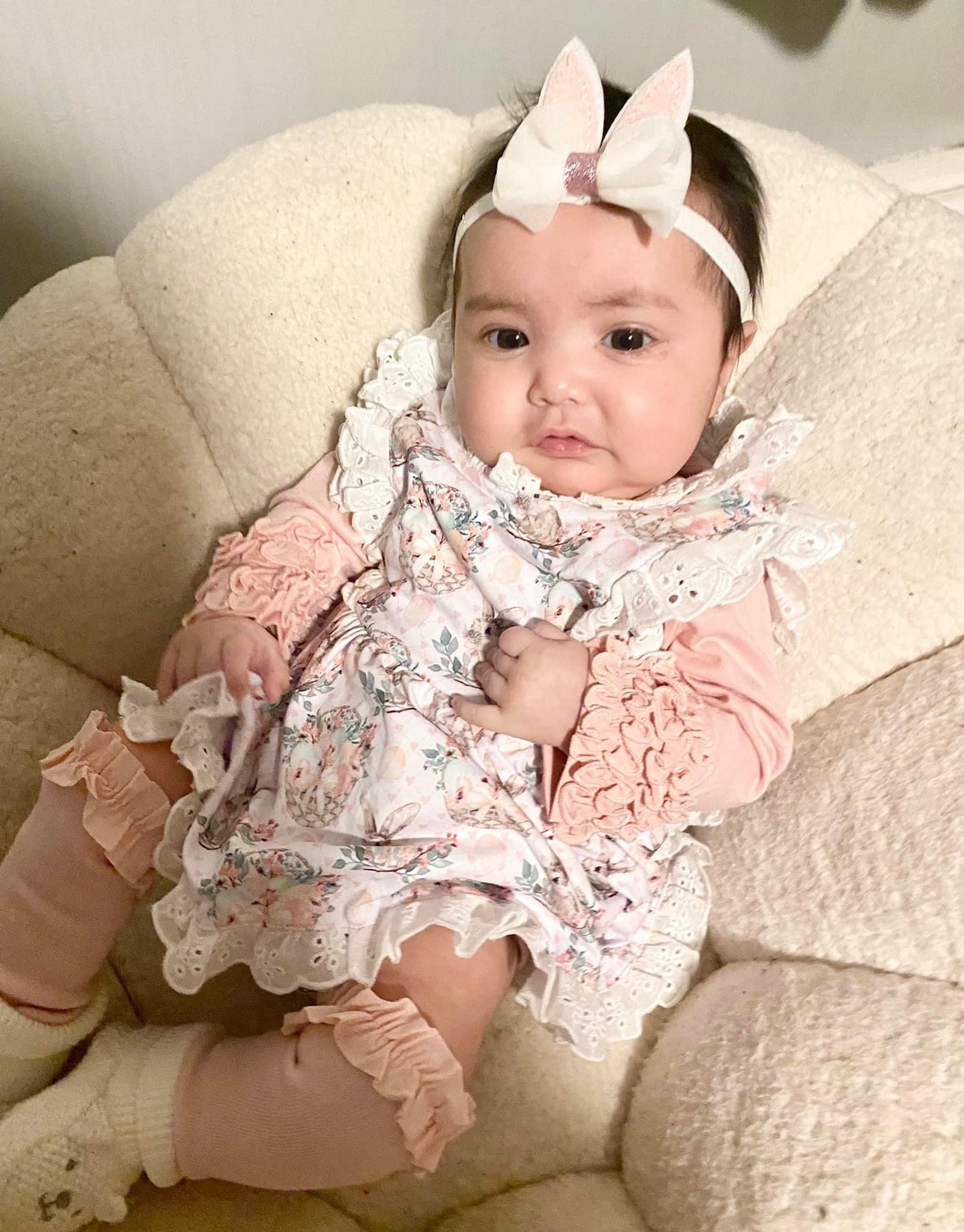 Vintage Bunnies Lace Romper