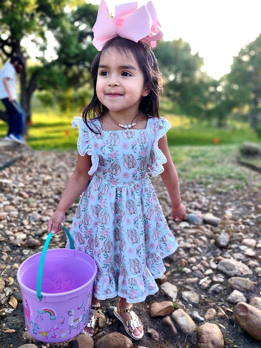 Floral Bunny Pinafore Dress