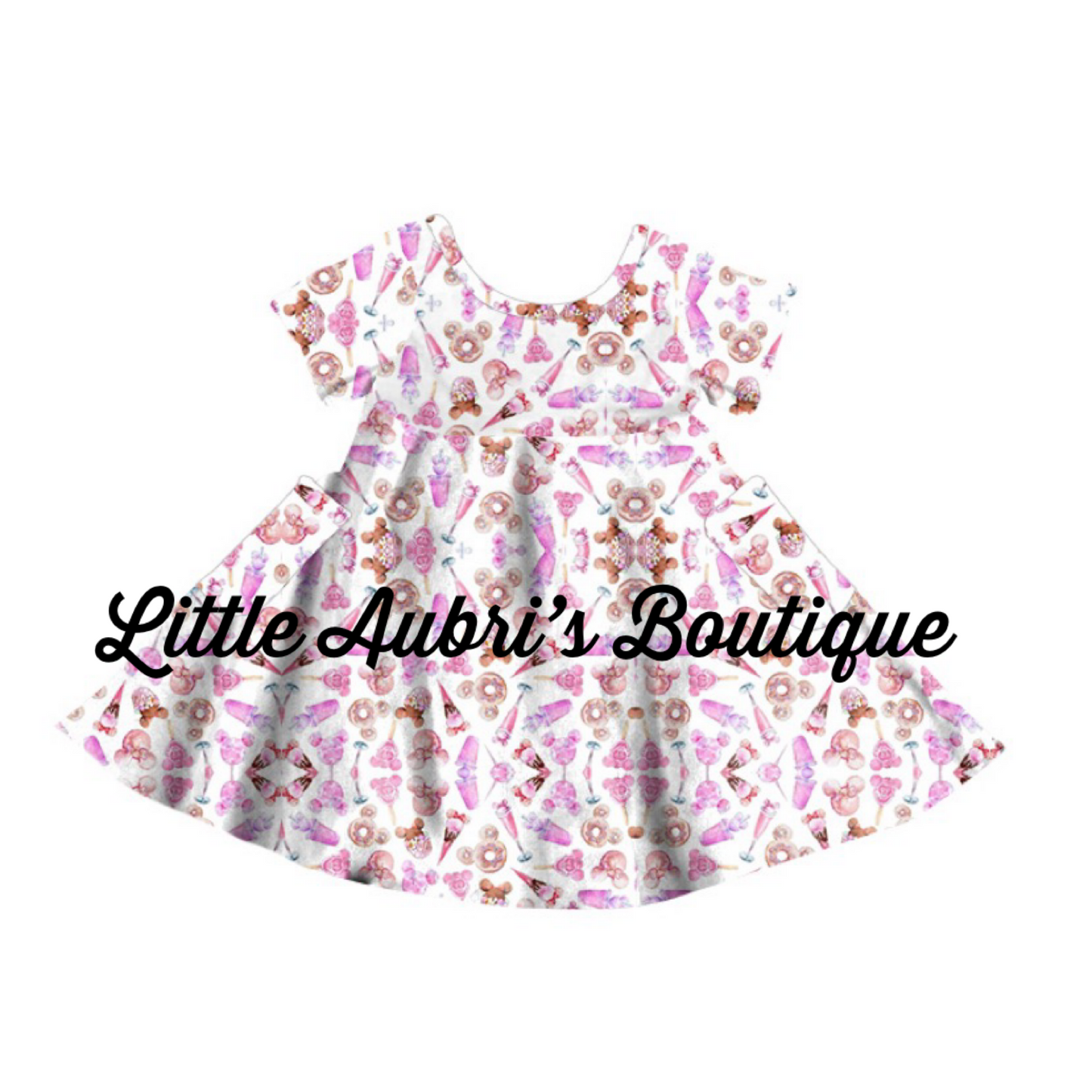 Pink Mouse Sweets Hidden Pocket Twirl Dress
