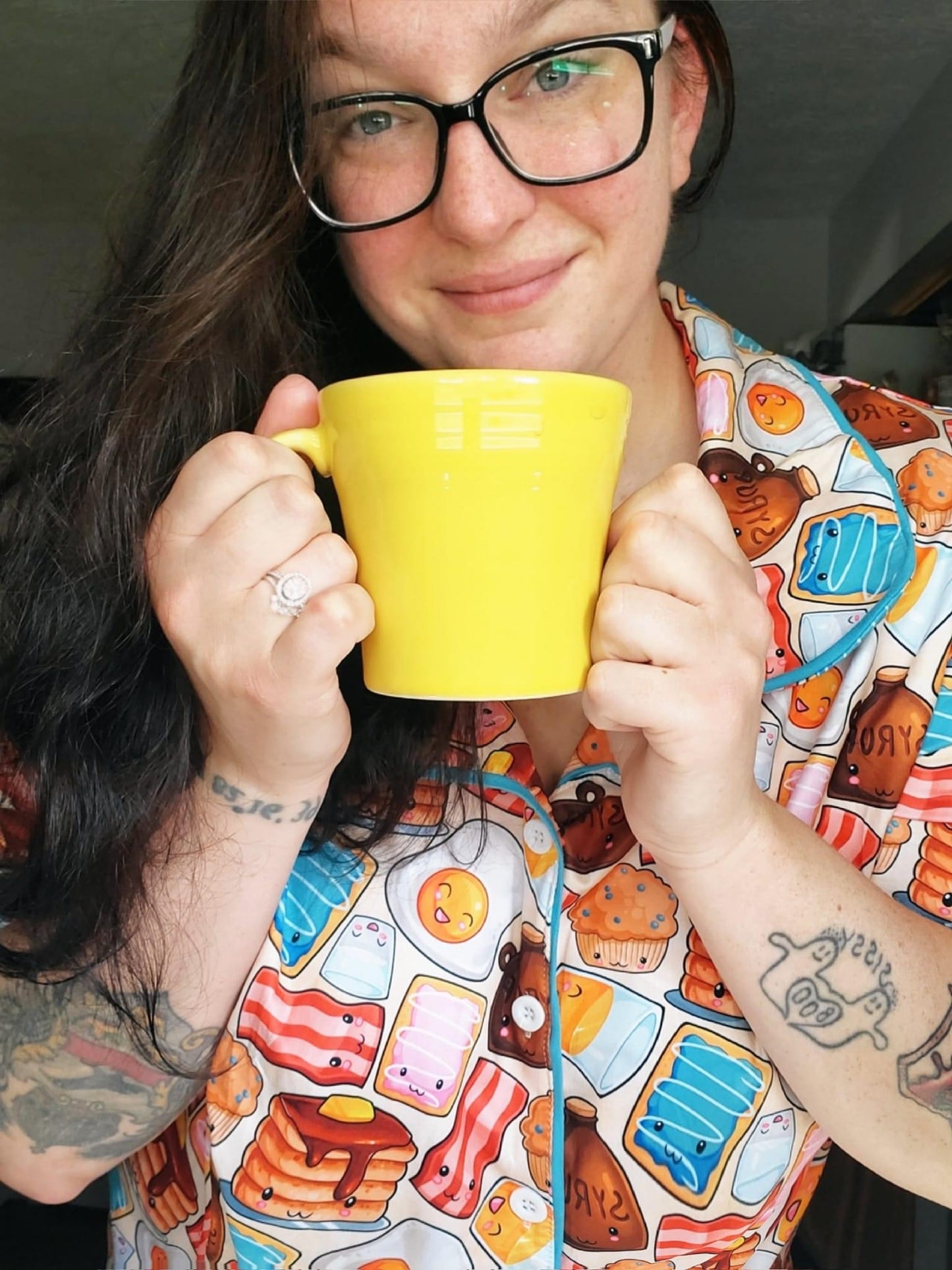 Adult Breakfast Pajama Short Set
