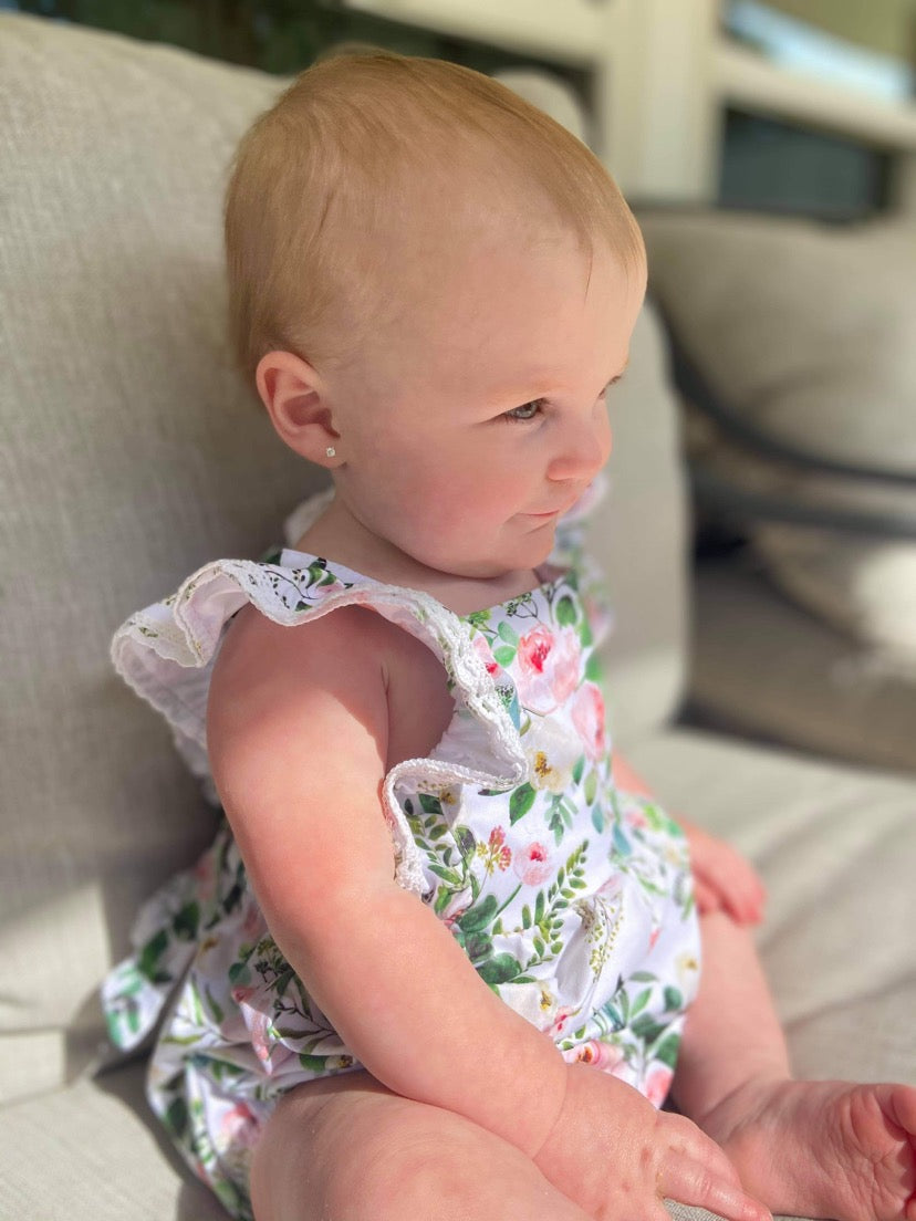 Blush Pink Floral Bubble Romper