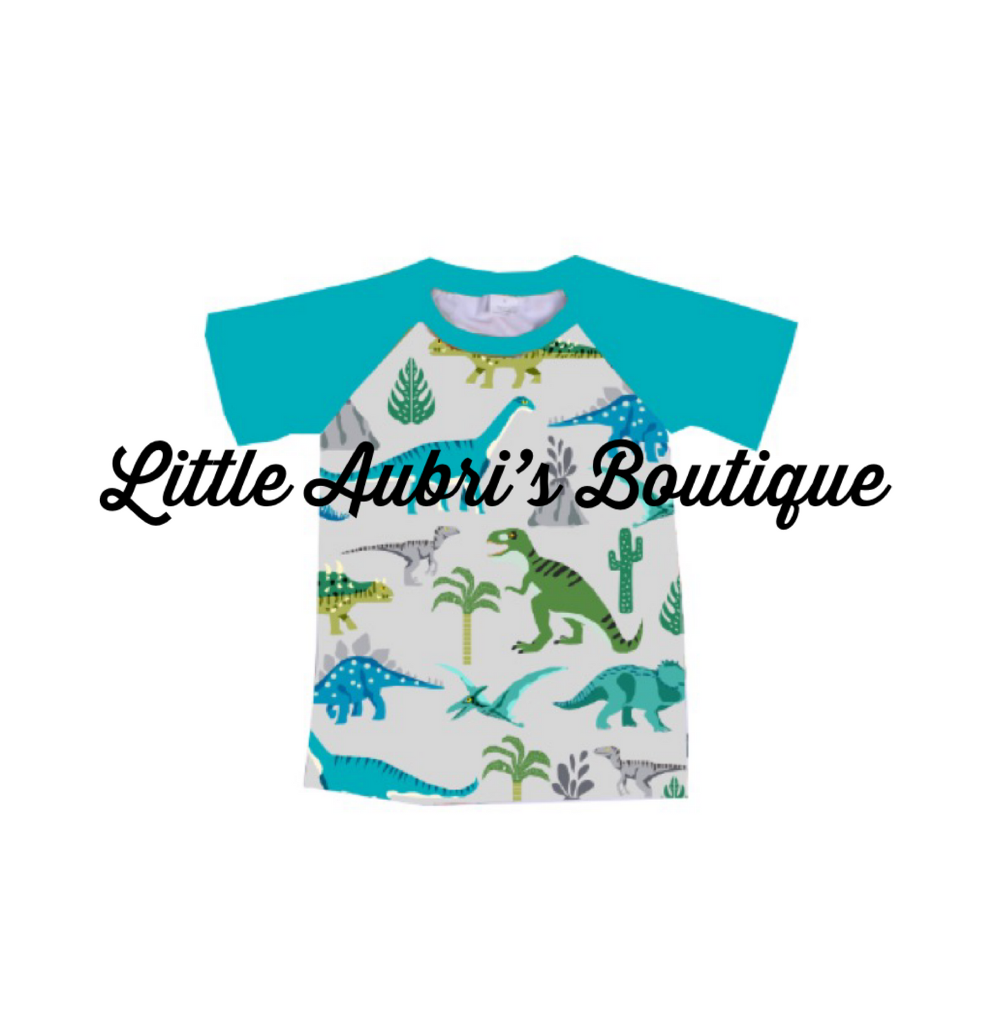 Blue Neon Dinos Raglan