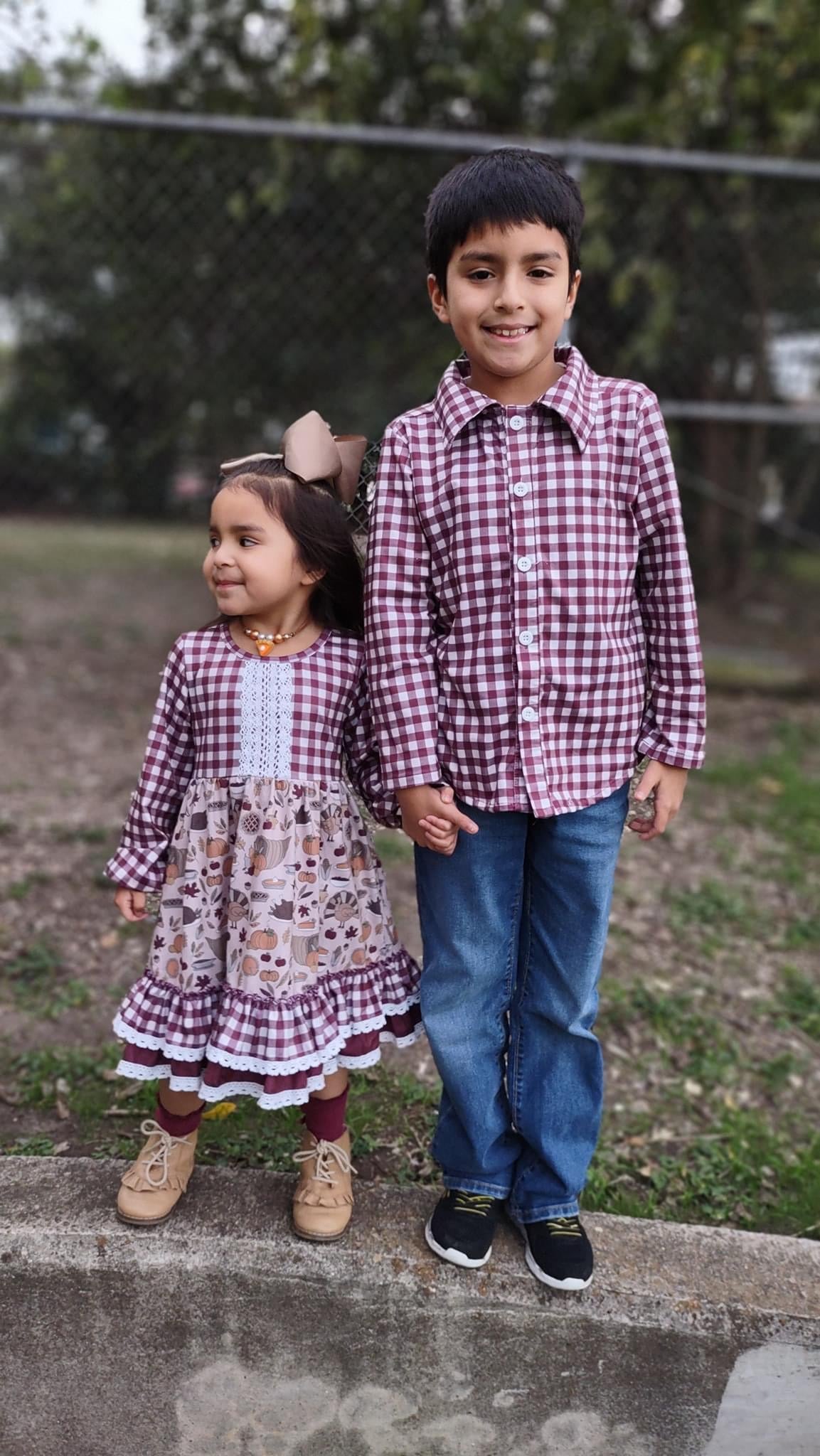 Burgundy Long Sleeve Button Down Shirt