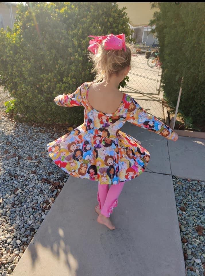 Princess Long Sleeve Scoop Back Peplum Tunic