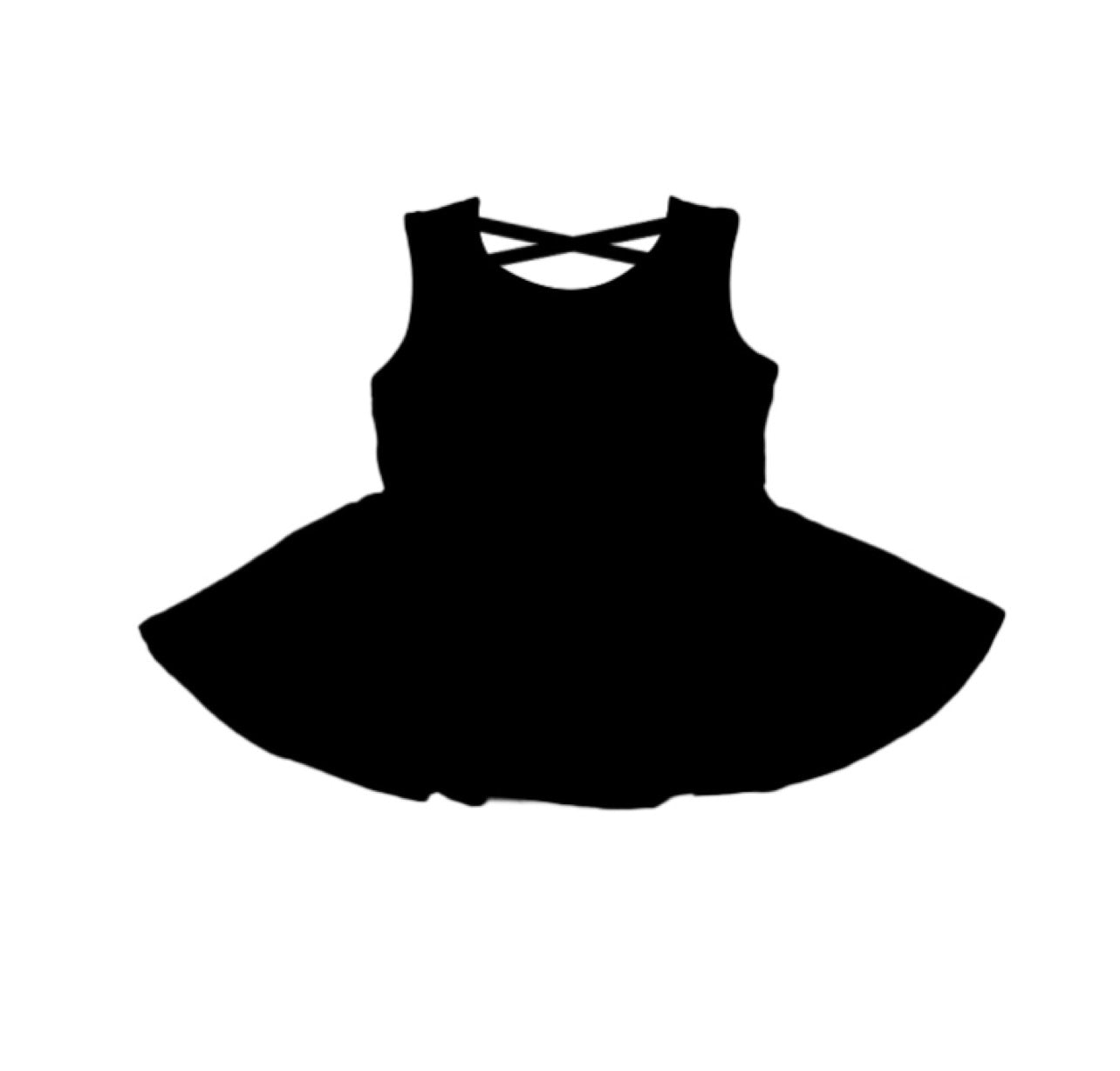 Solid Black Cross Back Peplum