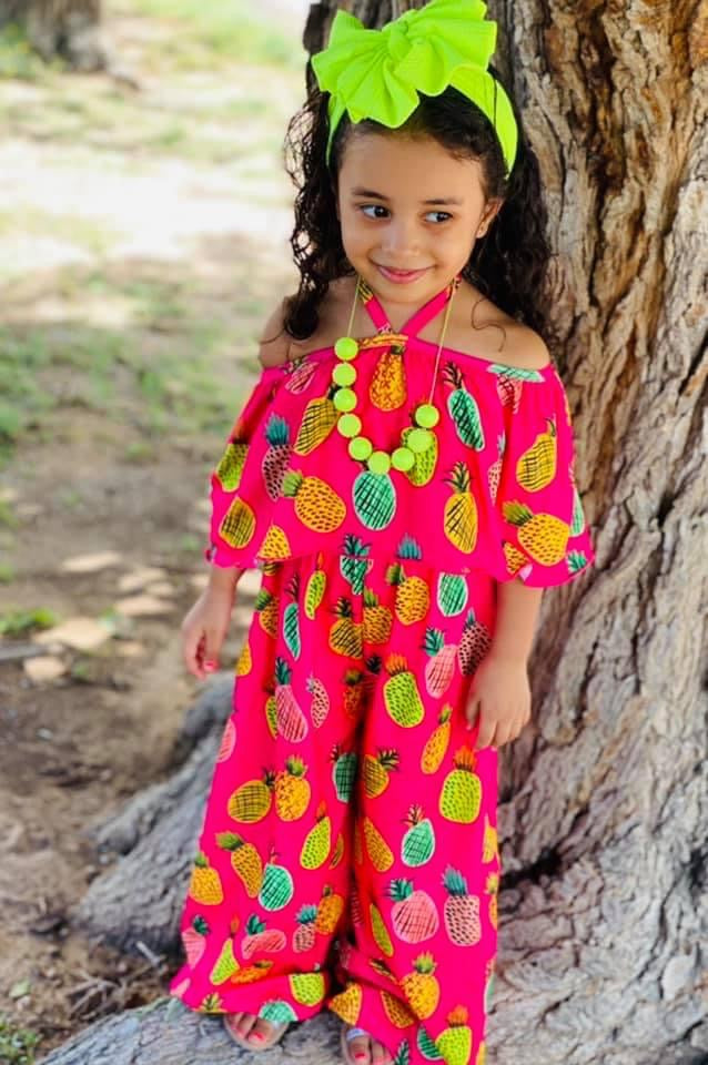 Neon Pineapple Tie Jumpsuit