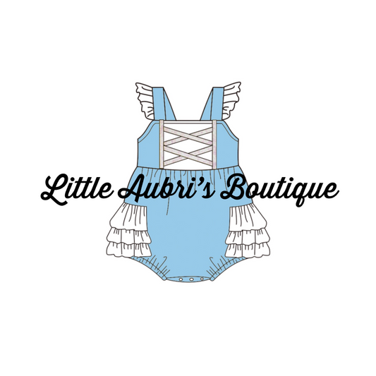 Glass Slipper Princess Ruffle Romper