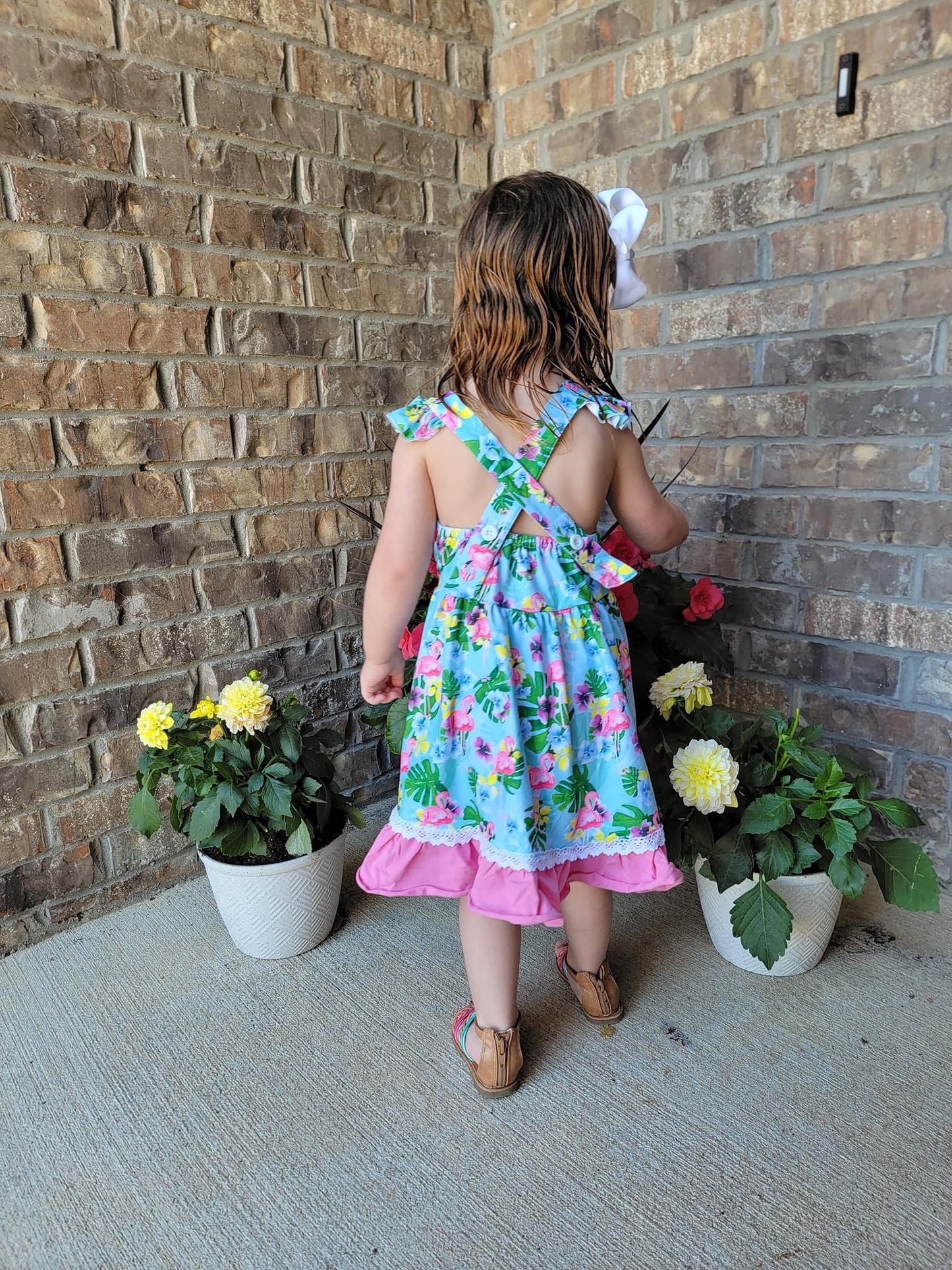 Flamingo Luau Lace Dress