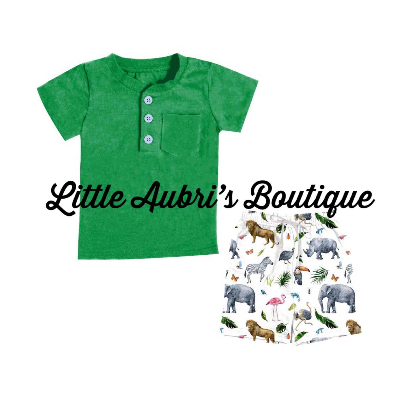 Zoo Safari Henley & Short Set