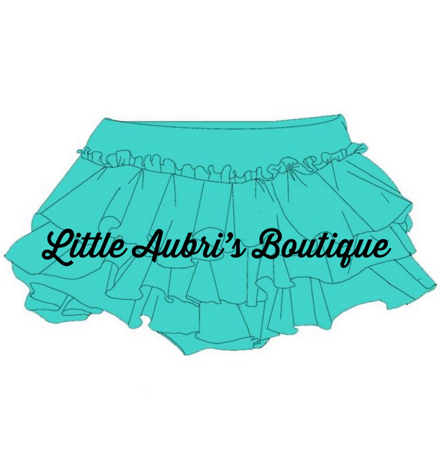 Turquoise Triple Skirted Bummies