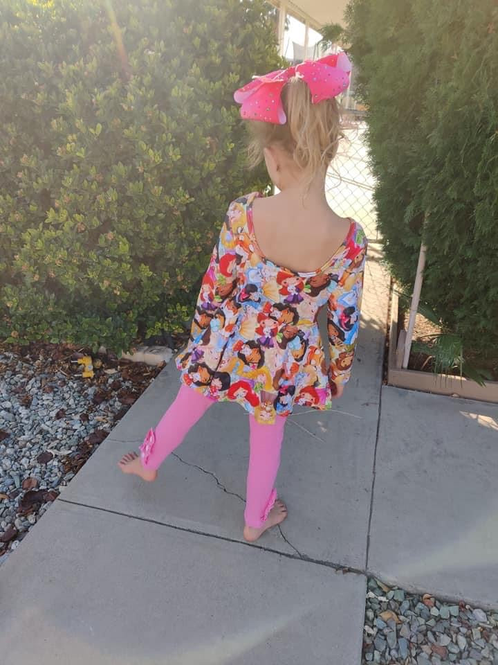 Princess Long Sleeve Scoop Back Peplum Tunic