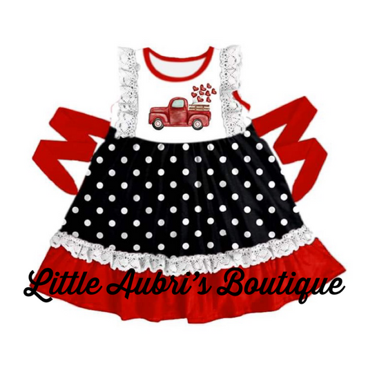 Vintage Truck of Love Lace Ruffle Dress