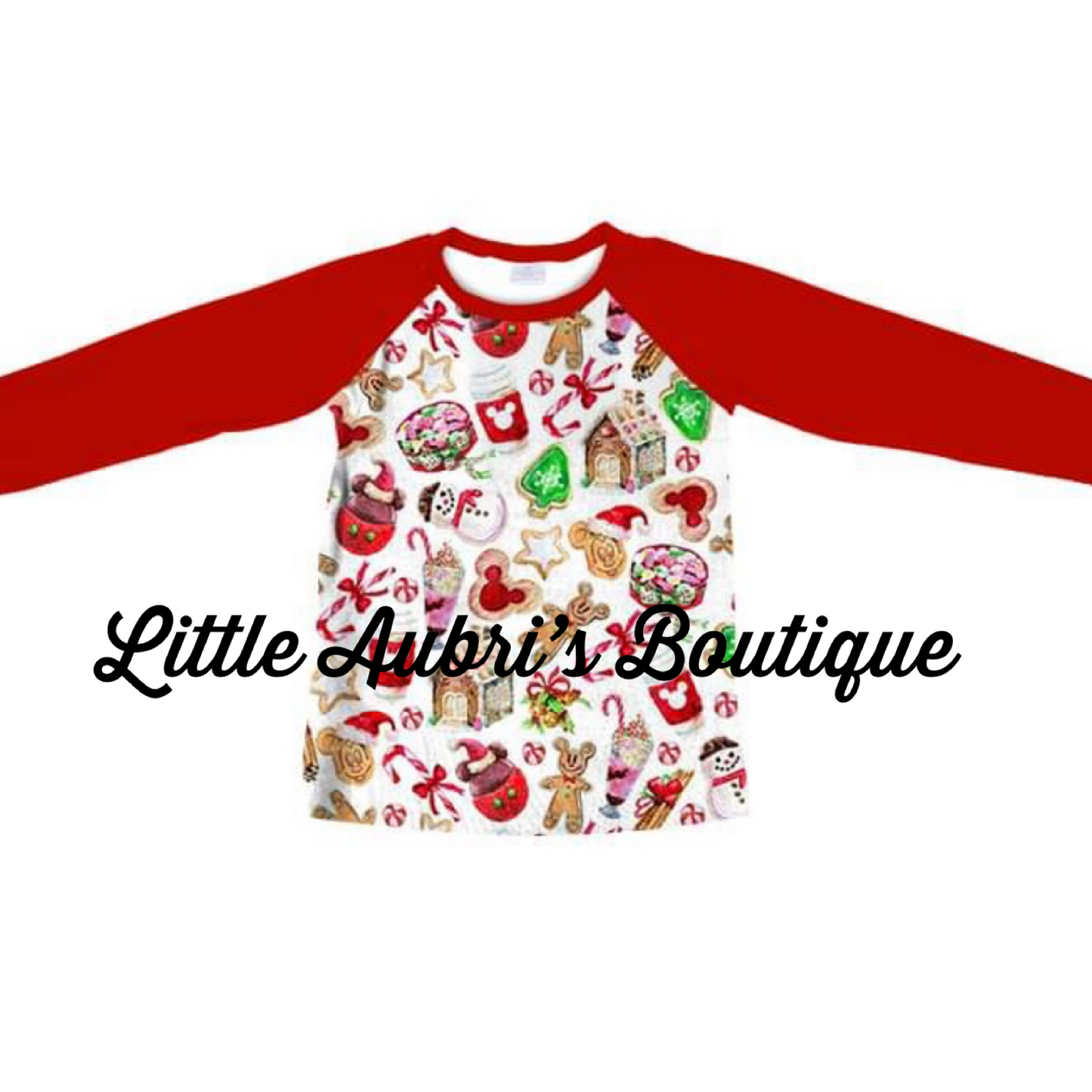 Adult Christmas on Main St. Long Sleeve Raglan