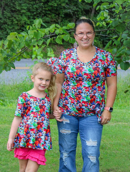 Character Mashup Adult Twisted Knotted Top