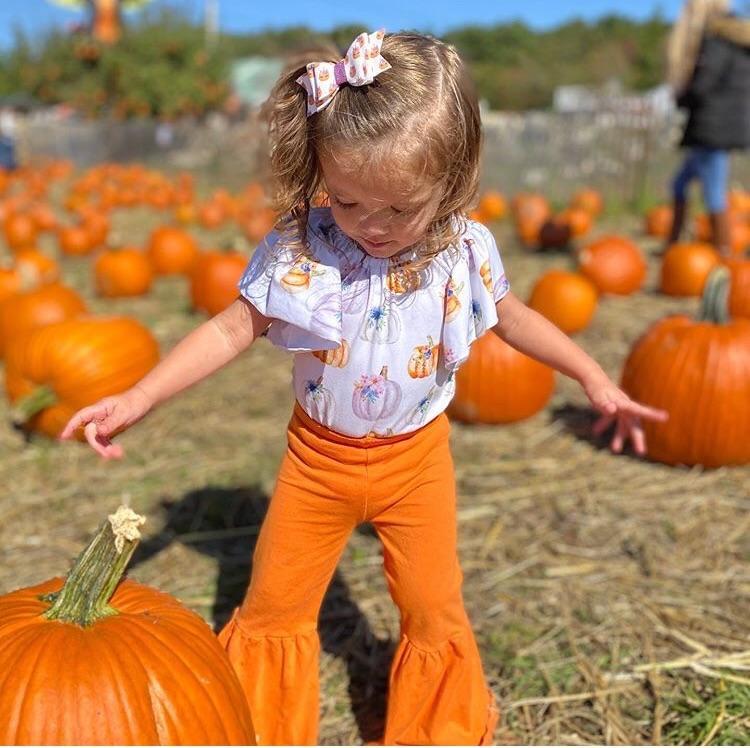 Orange Bell Bottom Pants