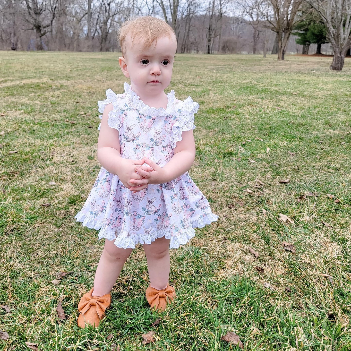 Vintage Bunnies Lace Romper