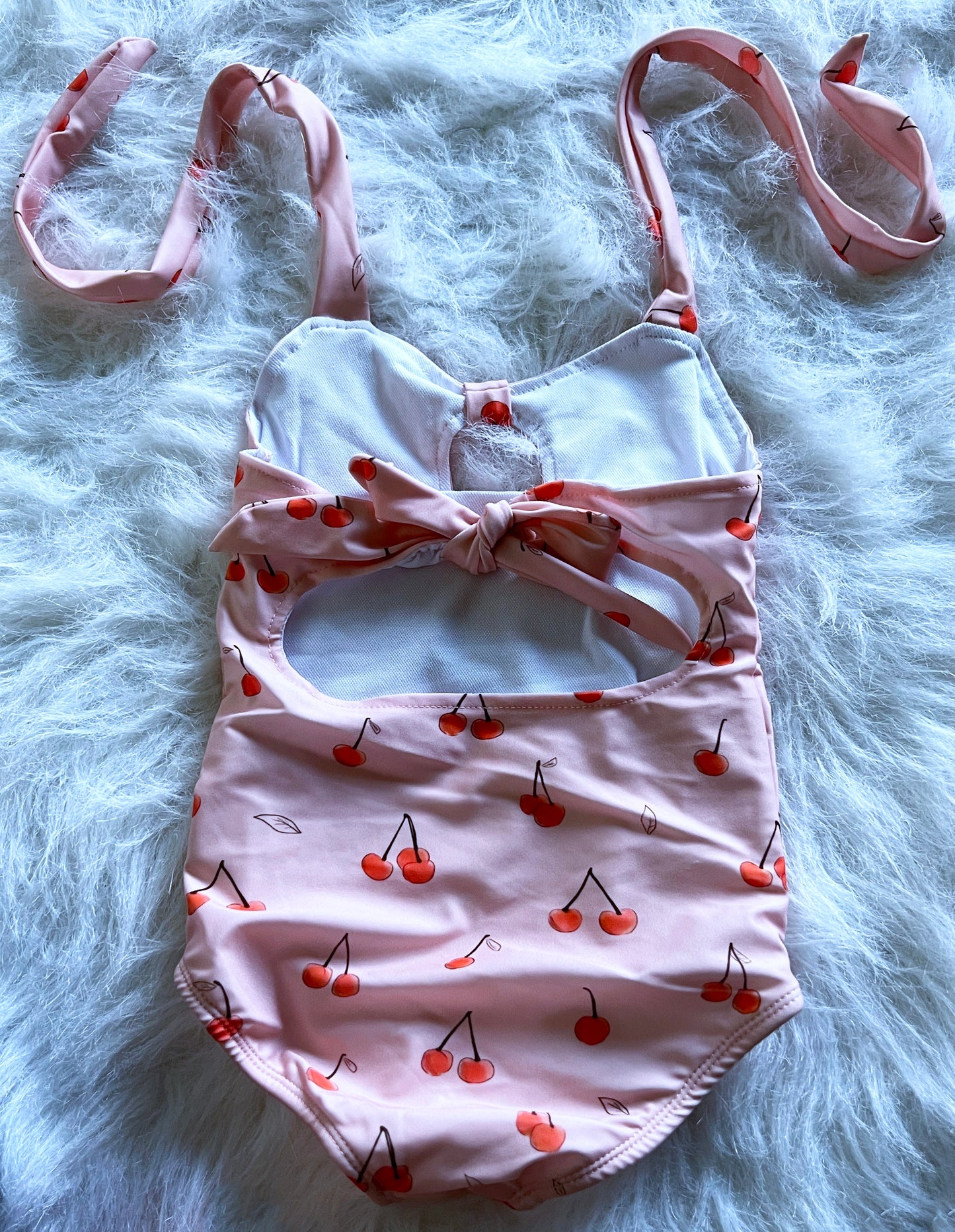 Retro Cherry Tie Front One Piece Swimsuit