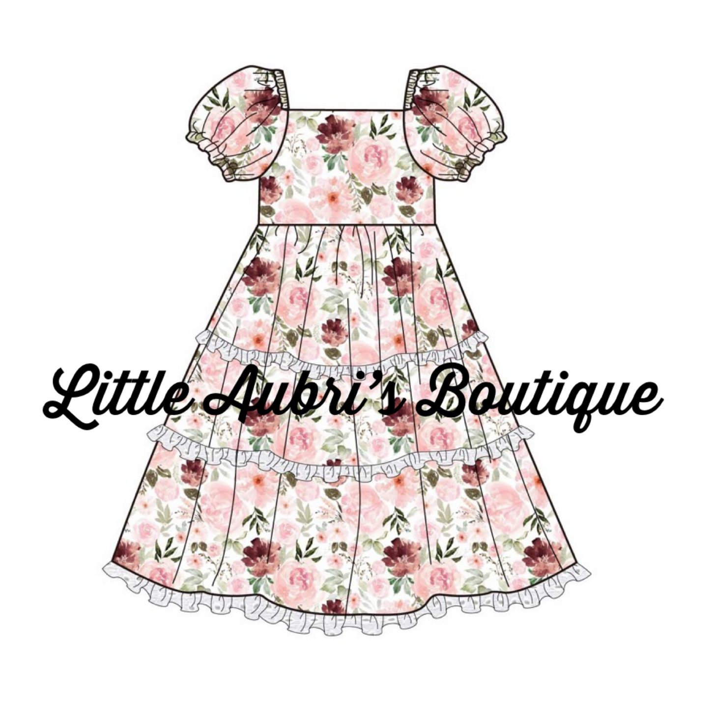 Pink Floral Eyelet Lace Maxi Dress