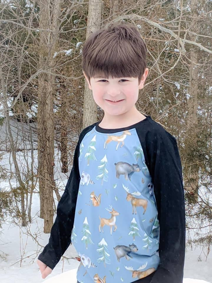 Blue Woodland Animals Raglan
