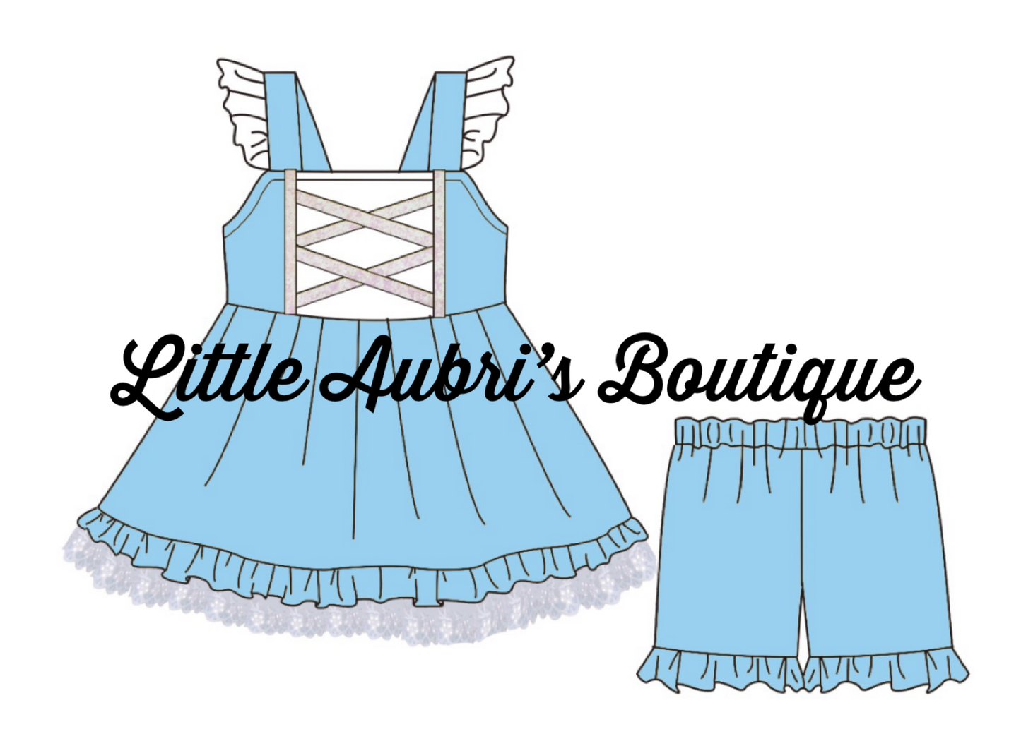 Glass Slipper Princess Ruffle Shorts Set