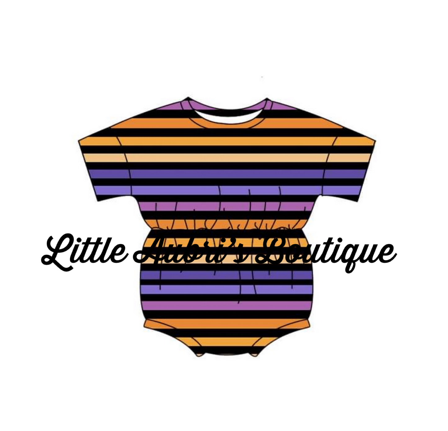 Halloween Stripes Cinched Romper