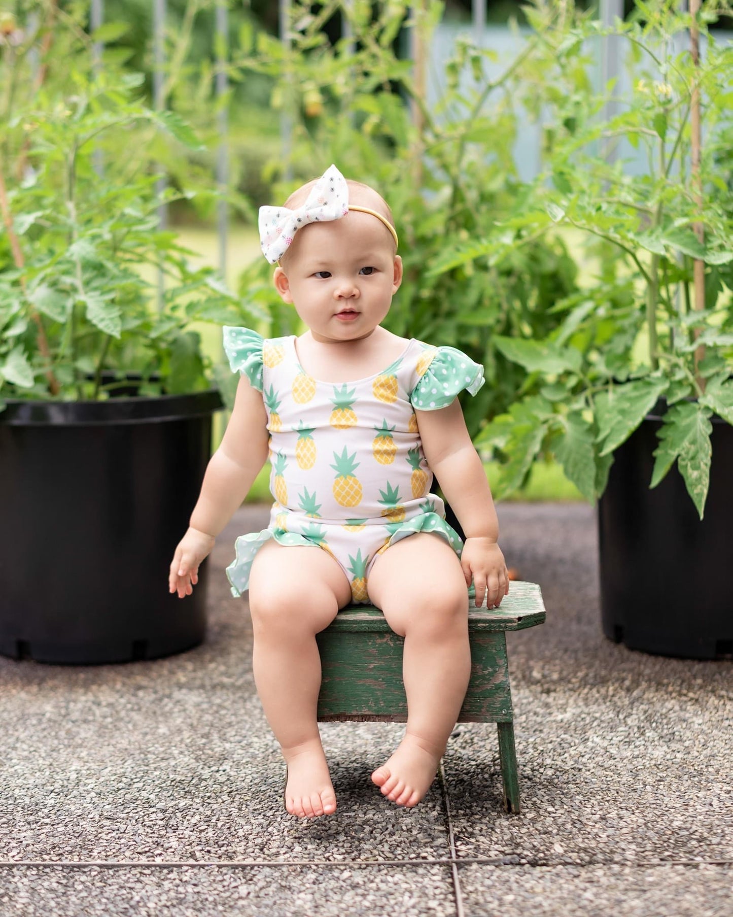 Pineapple Flutter One Piece Swimsuit