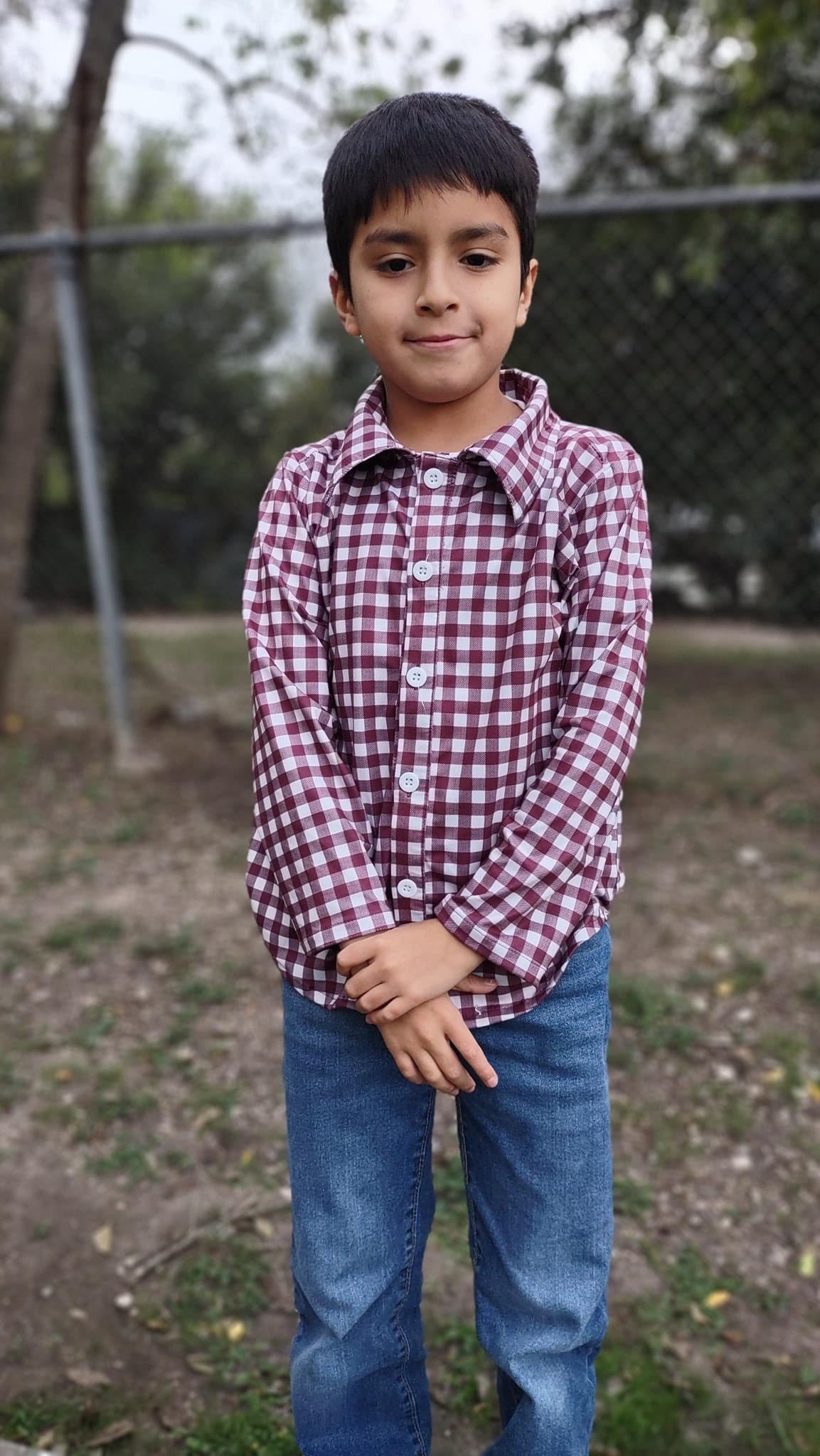 Burgundy Long Sleeve Button Down Shirt