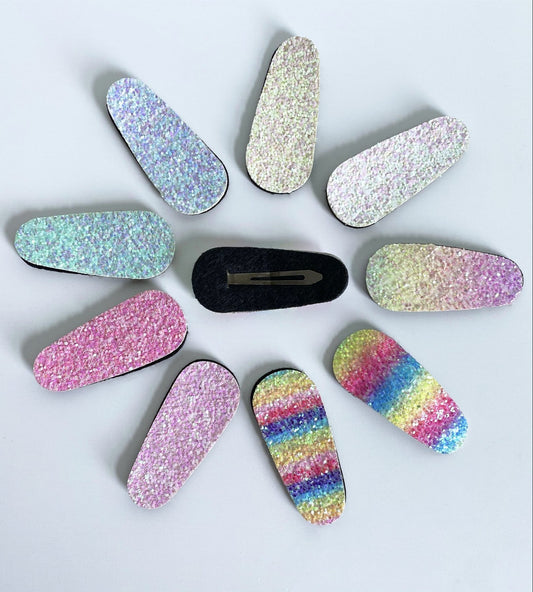 Single Pastel Glitter Snap Clip