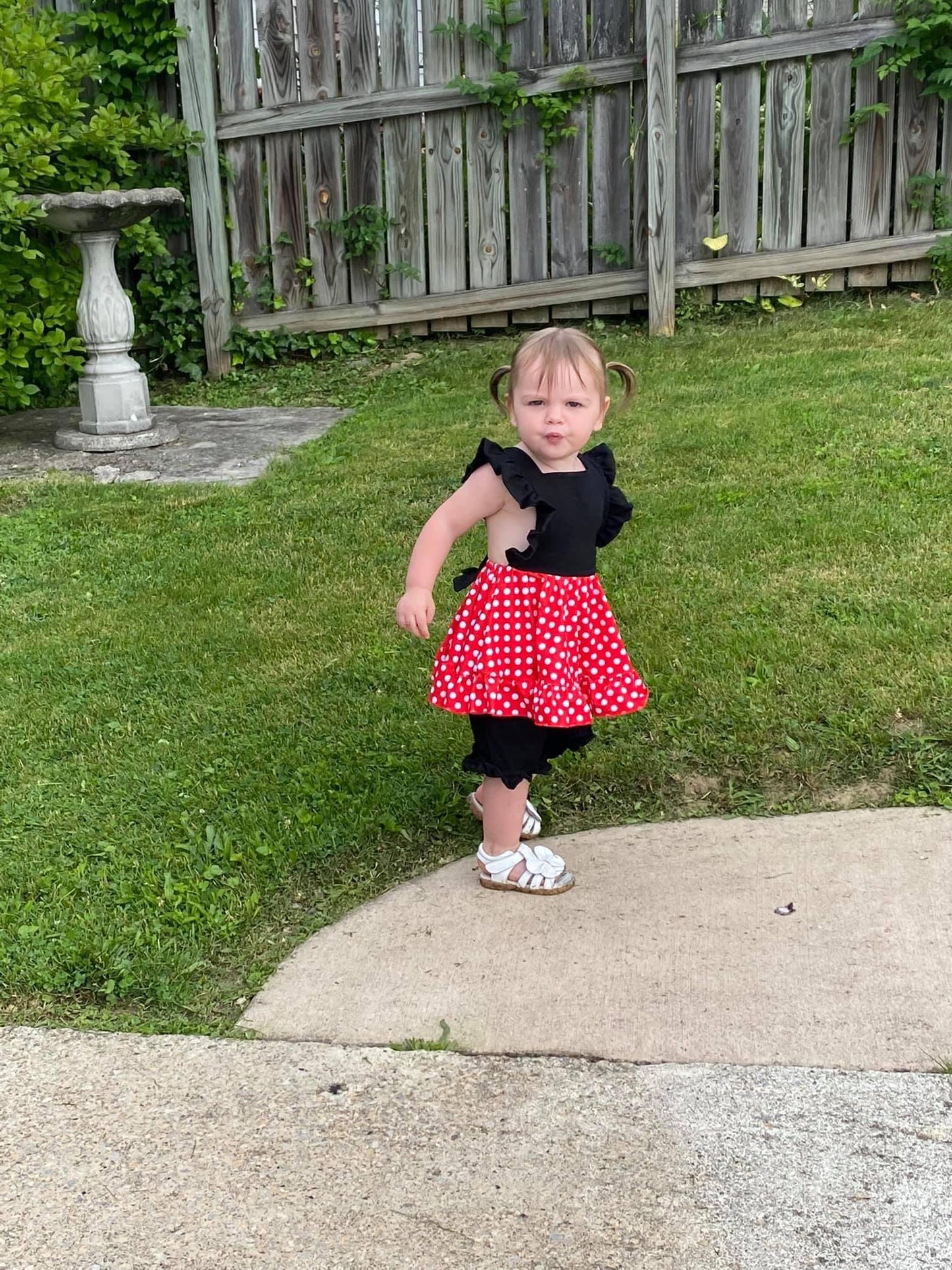 Red Mouse Polka Dot Pinafore Tunic & Short Set