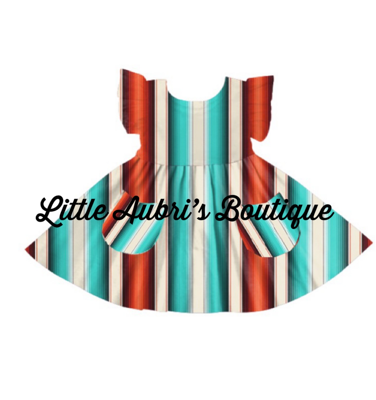 Blue Serape Pocket Twirl Dress