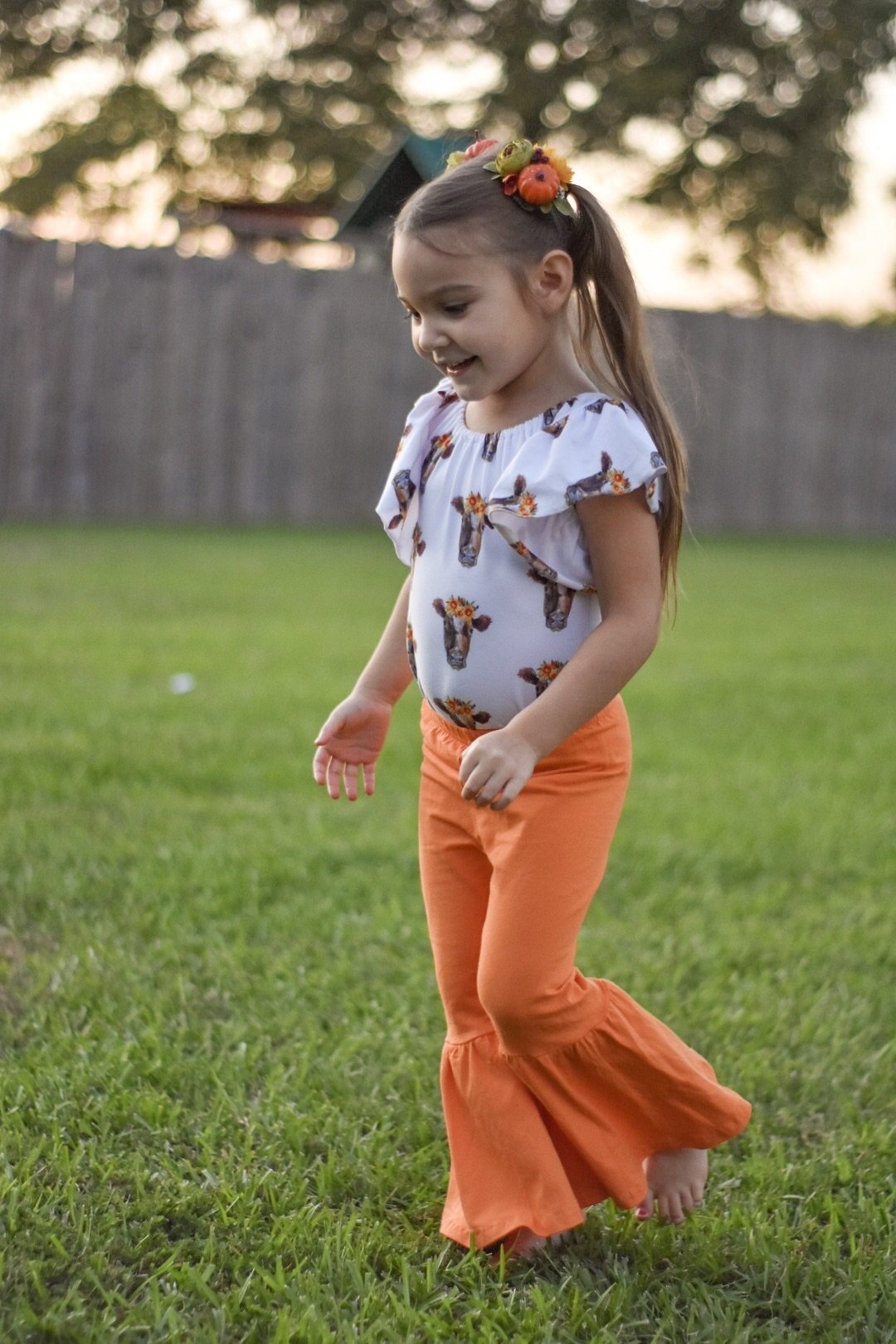 Orange Bell Bottom Pants