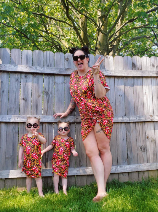 Leopard Rock Kid T Shirt Dress