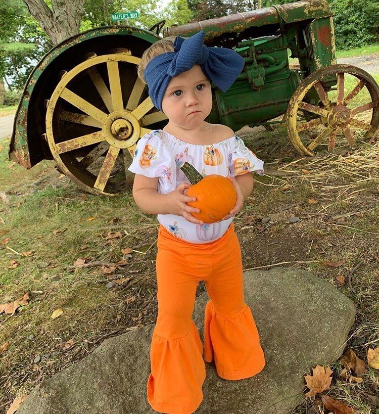 Orange Bell Bottom Pants