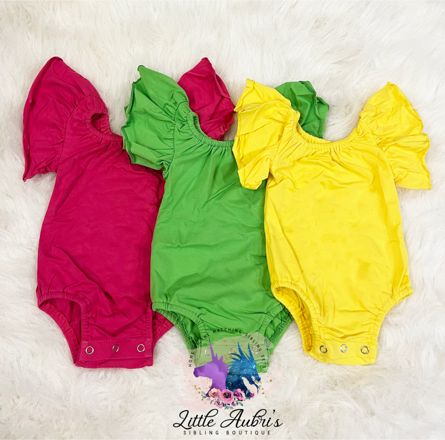Solid Flutter Sleeve Leotards (3 color options)