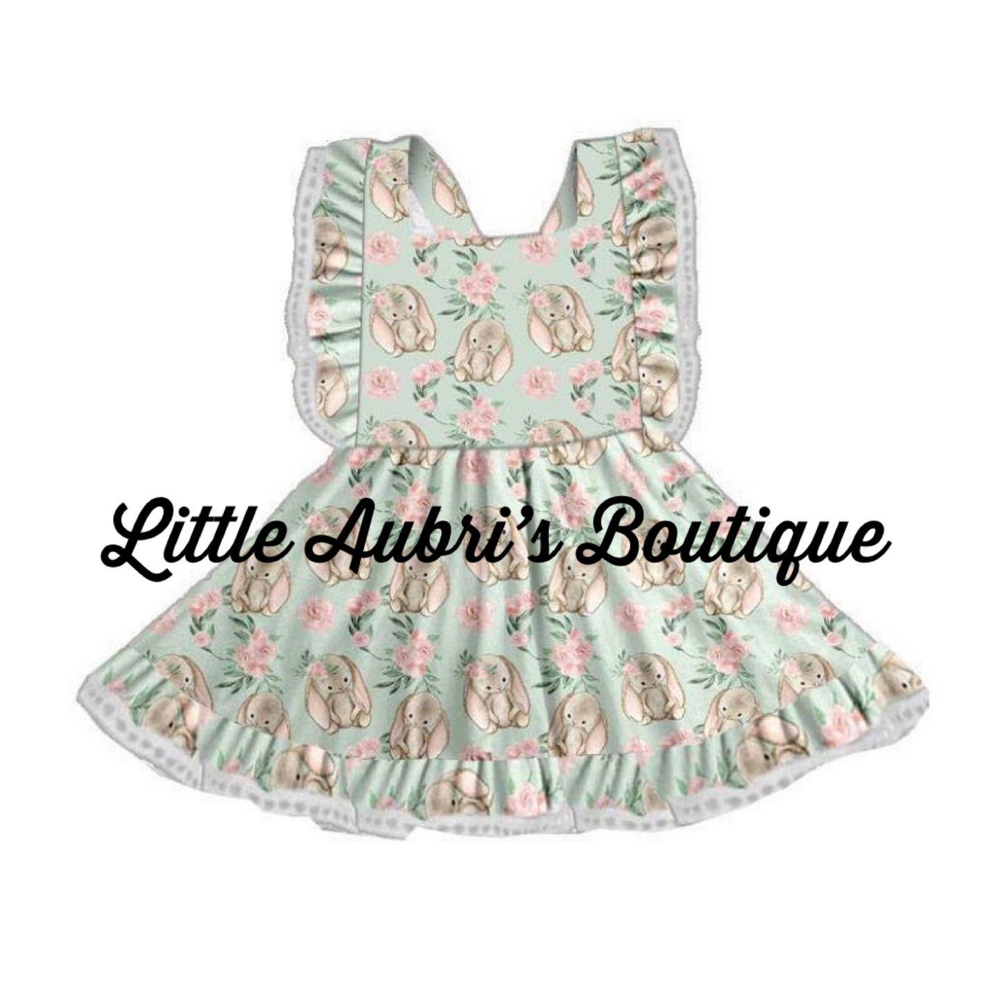 Floral Bunny Pinafore Dress