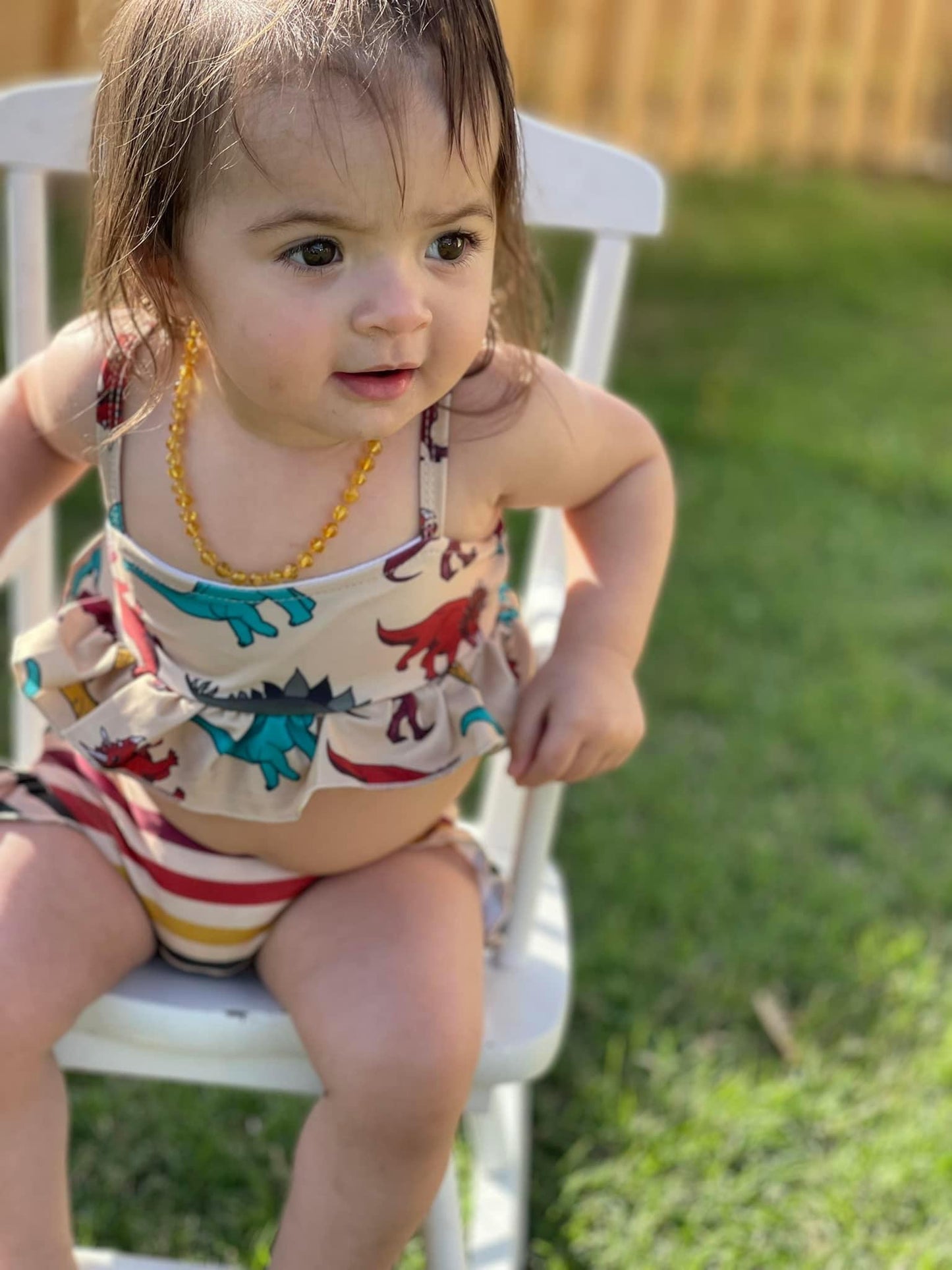 Retro Dino 2 Piece Swimsuit Set