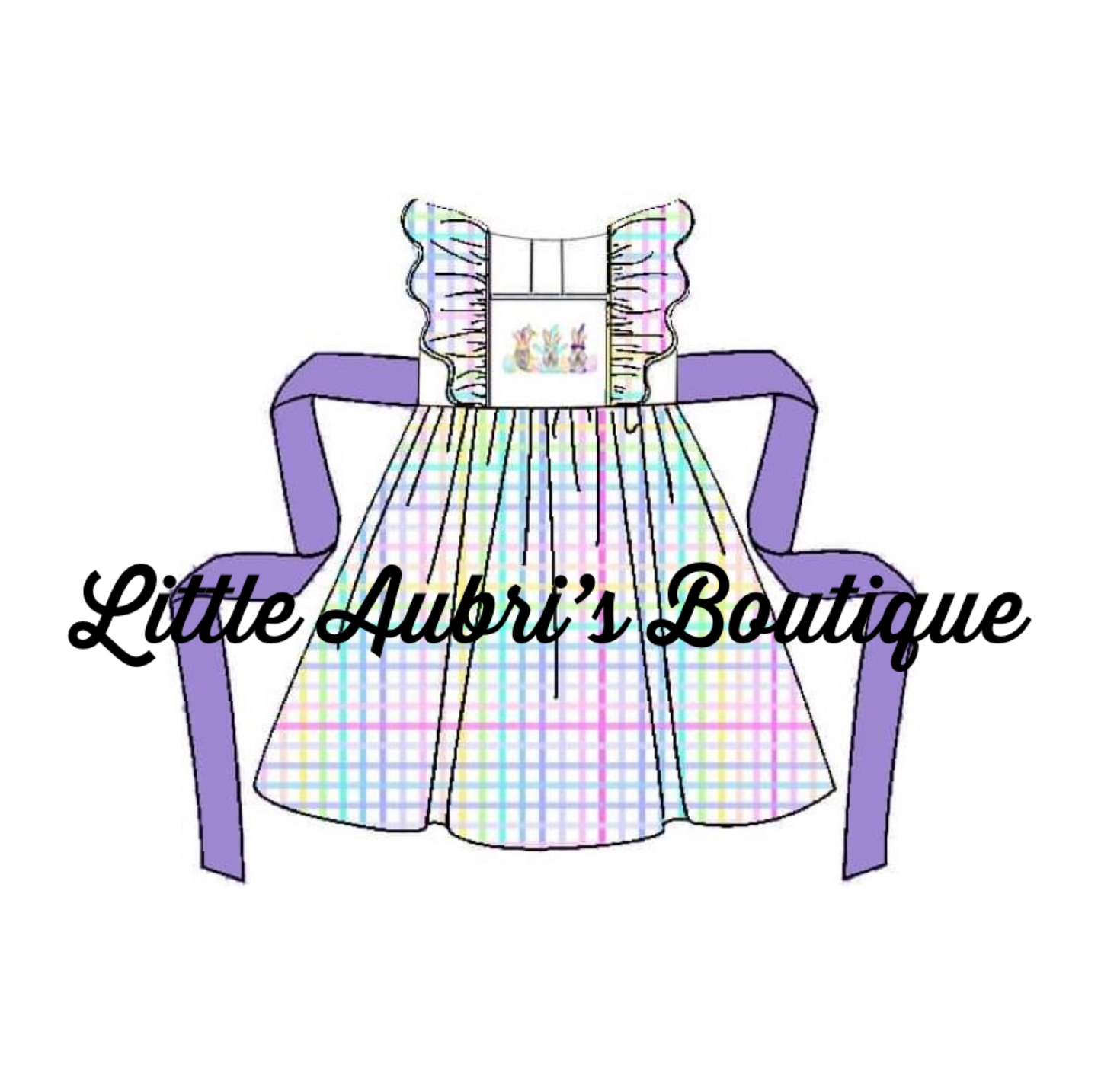 Plaid Gnomes Ruffle Dress