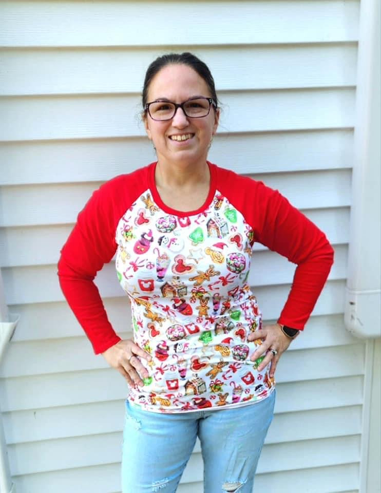 Adult Christmas on Main St. Long Sleeve Raglan