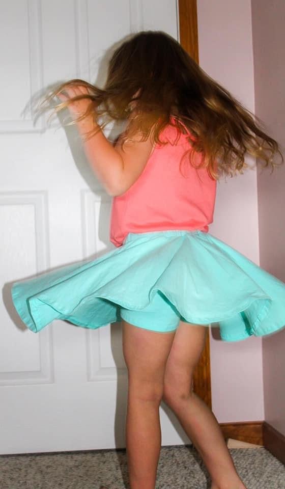 Blue Skirt w/ Built in Shorts