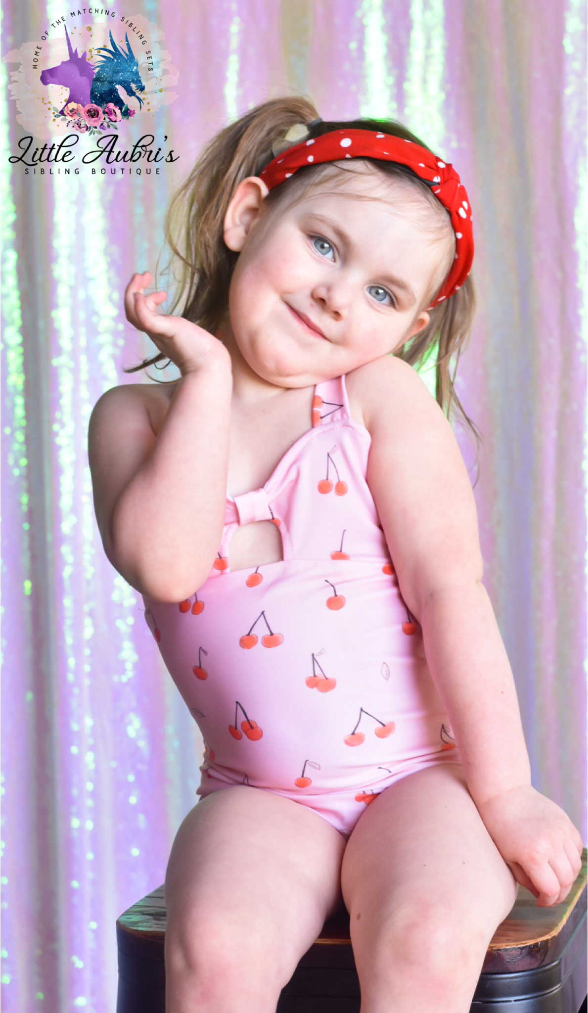 Retro Cherry Tie Front One Piece Swimsuit